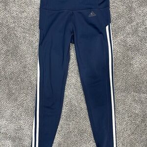 Adidas climatec leggings navy and white stripes